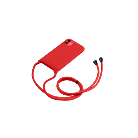 Coque Silicone avec Cordon Apple iPhone 11 (15) Rouge
