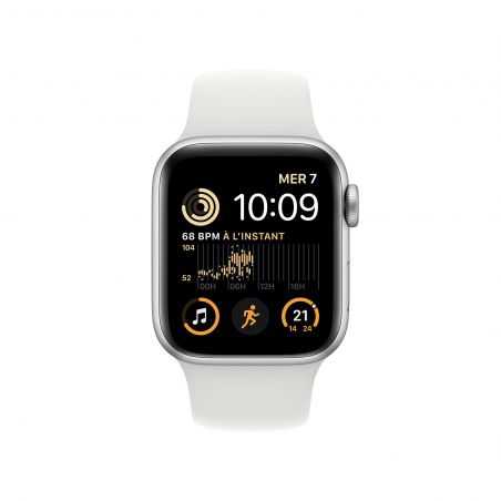 Apple Watch SE GPS (2022) Silver Aluminium Bracelet Sport White 40 mm