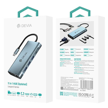DEVIA EC607 Leopard Series 11 In 1 HUB Adapter Portable USB-C Docking Station (Updated)