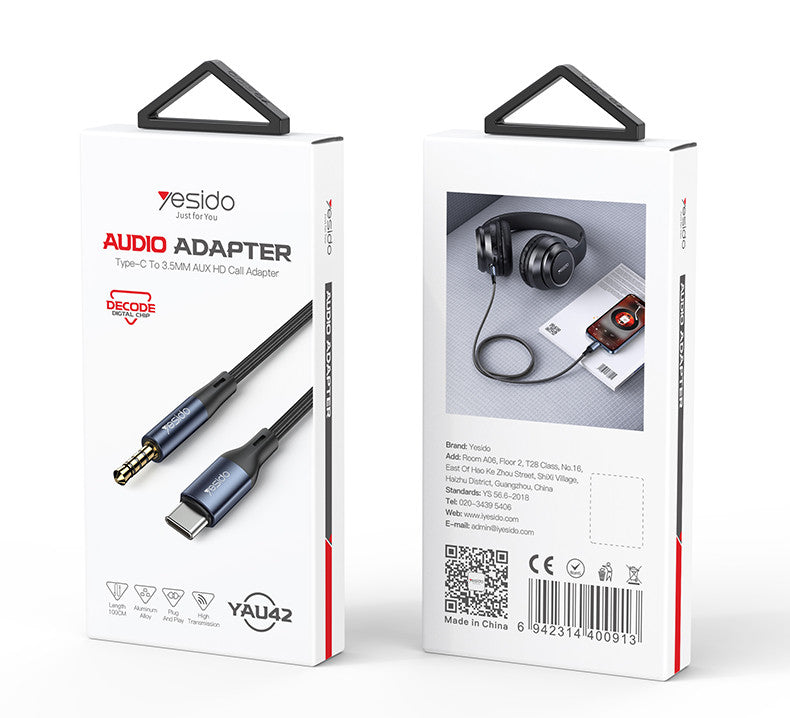 YAU42 – Câble Audio Type-C vers Jack 3,5 mm (HD Call)