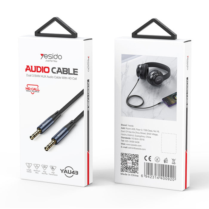 YAU43 – Câble audio 3,5 mm en alliage d’aluminium