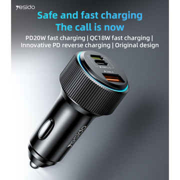 Y60 – Chargeur voiture 38W avec double port & câble intégré