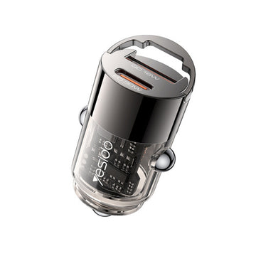 Y68 – Chargeur voiture PD30W + QC18W à coque transparente (alliage d’aluminium)