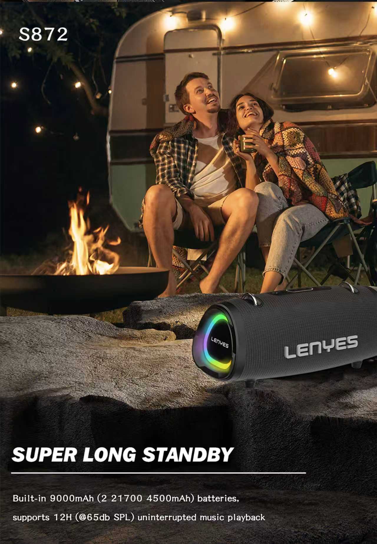 Enceinte Bluetooth Lenyes S872 — 160W avec 2 Micros Inclus