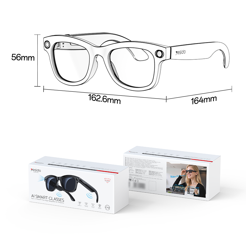 Lunettes Intelligentes Yesido – Enregistrement HD & Commande Vocale - IO42