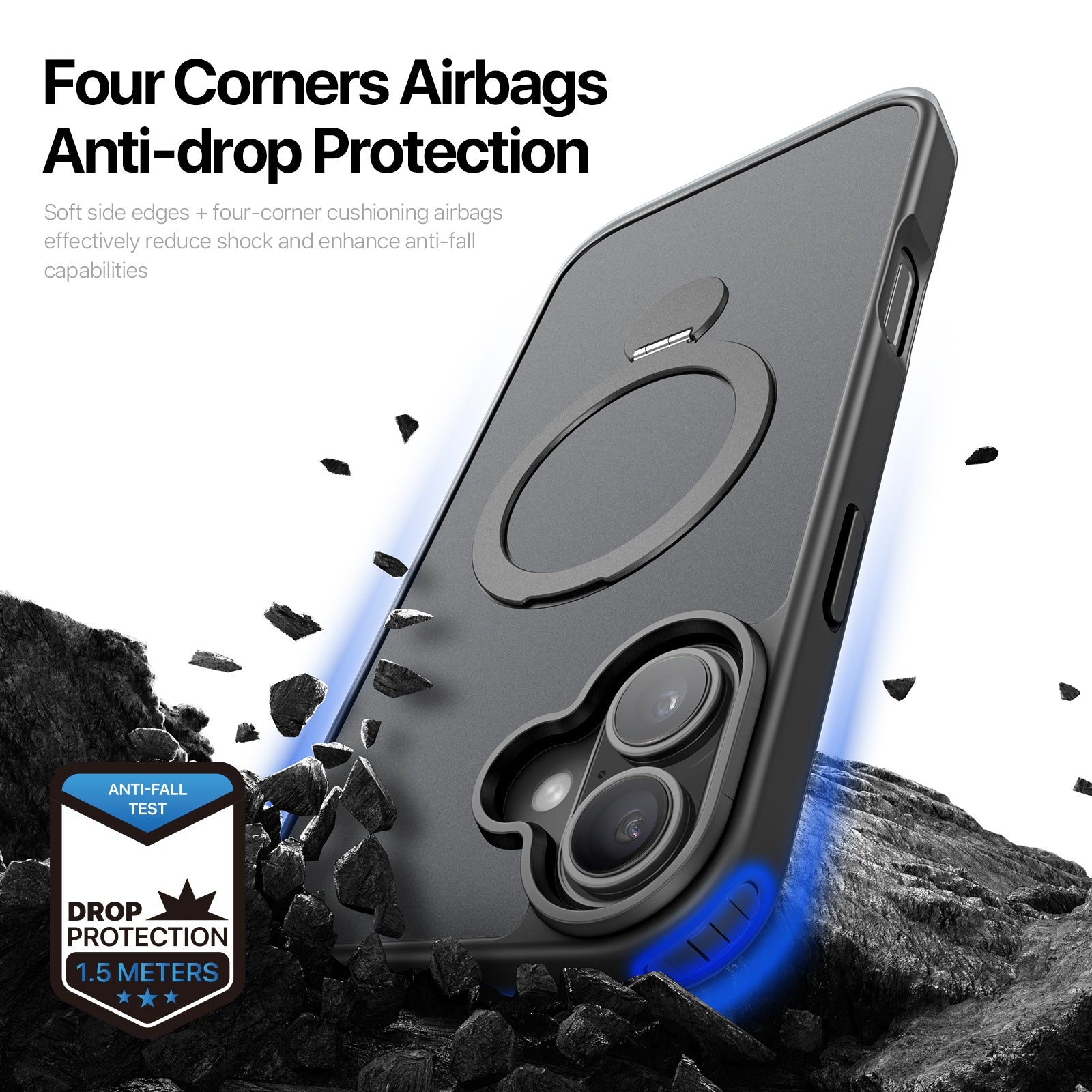 Coque Arriere Yind Series with Folding Stand for iPhone 16