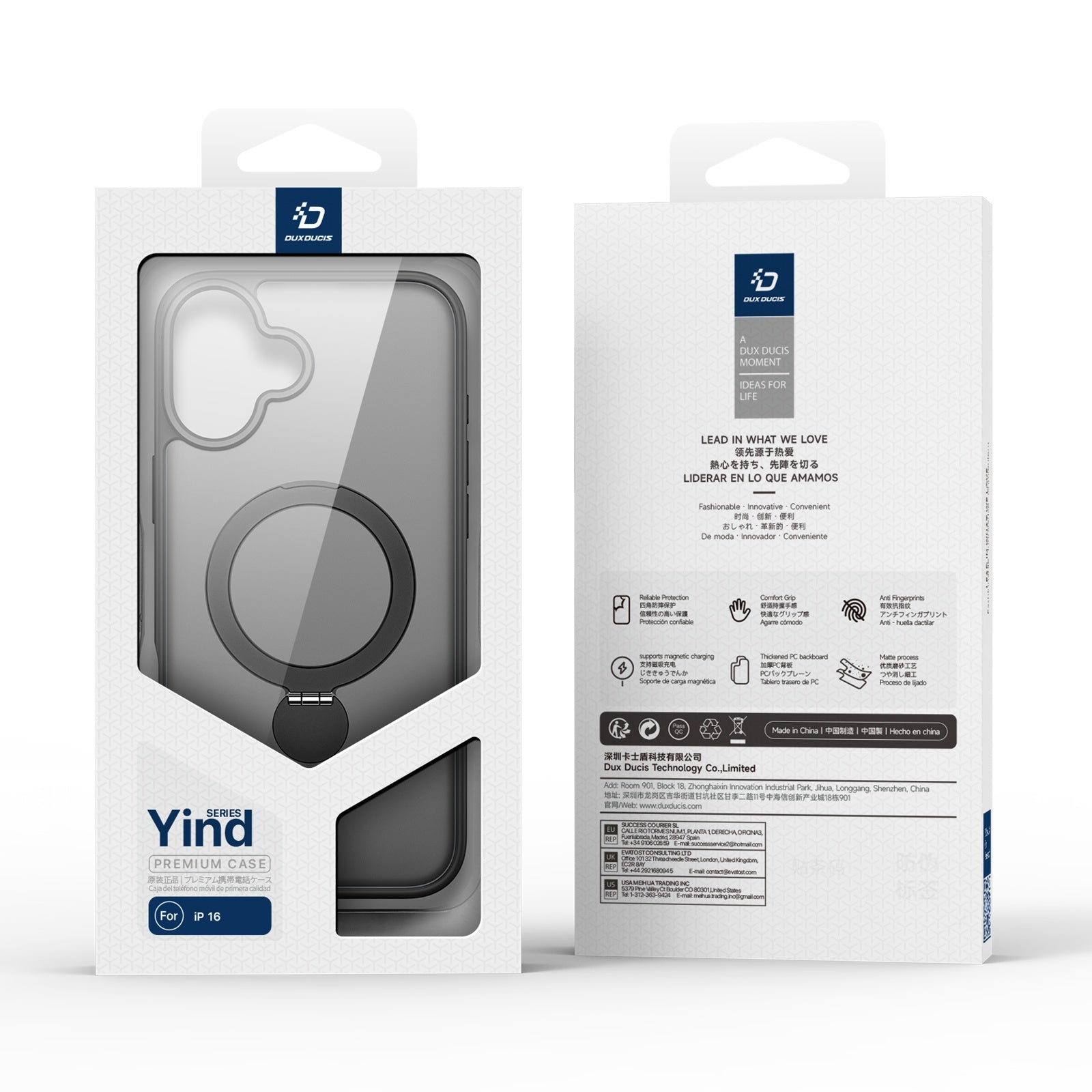 Coque Arriere Yind Series with Folding Stand for iPhone 16