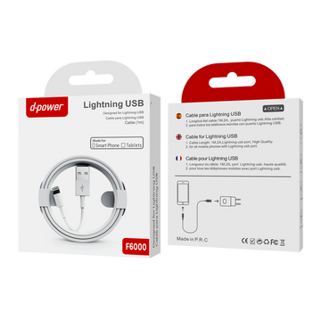 F6000 Câble lightning iphone 1m - Blanc