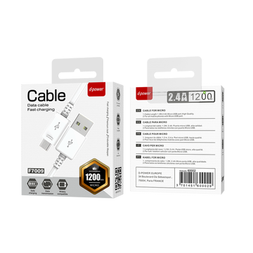Câble micro usb 1,2m - Blanc