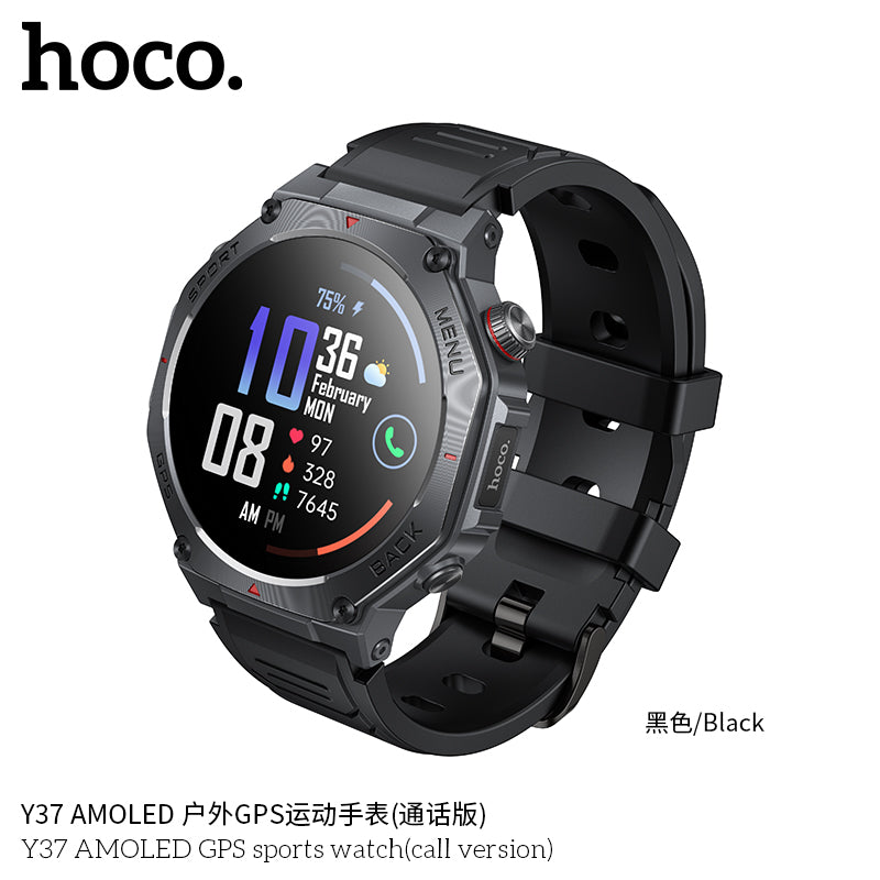 Hoco Y37 – Smart Sports Watch AMOLED + GPS (Version Appel)