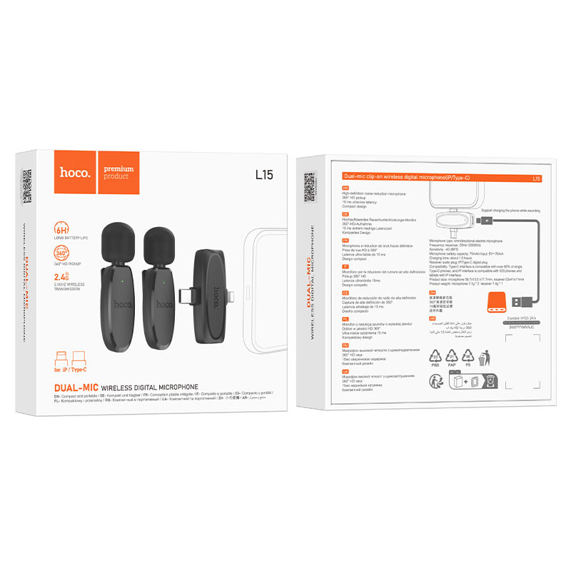 L15 – Microphone sans fil clip-on numérique